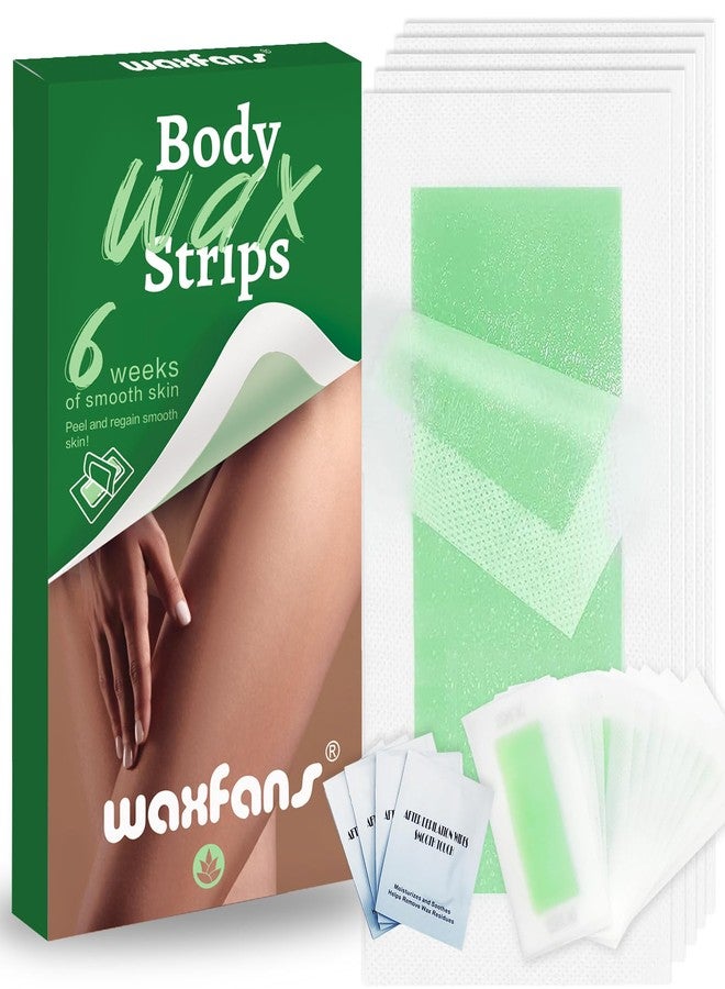 Waxfans Hair Removal Wax Strips for Face/Body/Bikini - 56 Count Hypoallergenic Depilatory Kit with 4 Soothing Wipes - All Skin & Hair Types - Image 1